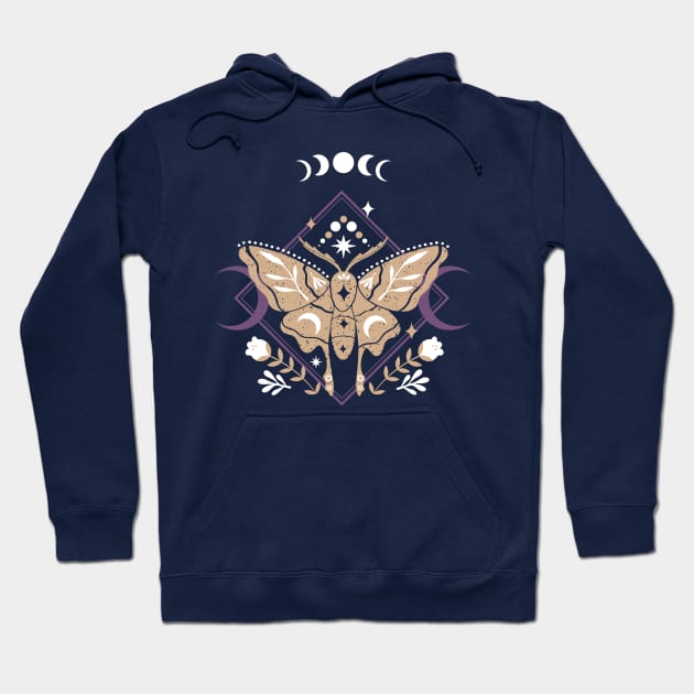 Moth cottagecore, fairycore and goblincore insect moon child Hoodie by OutfittersAve